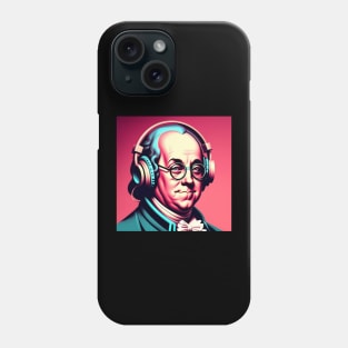 Pink Benjamin Franklin Wearing Headphones Phone Case