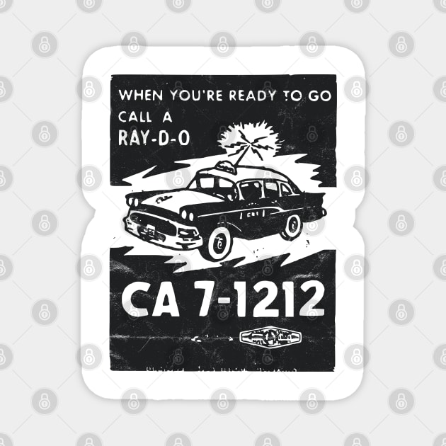 Vintage 1950s Mid-Century Style California Taxi Cab Magnet by RCDBerlin