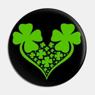 Irish 4 Leaf Clover Heart Pin