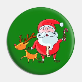 Santa with Rudolph Pin