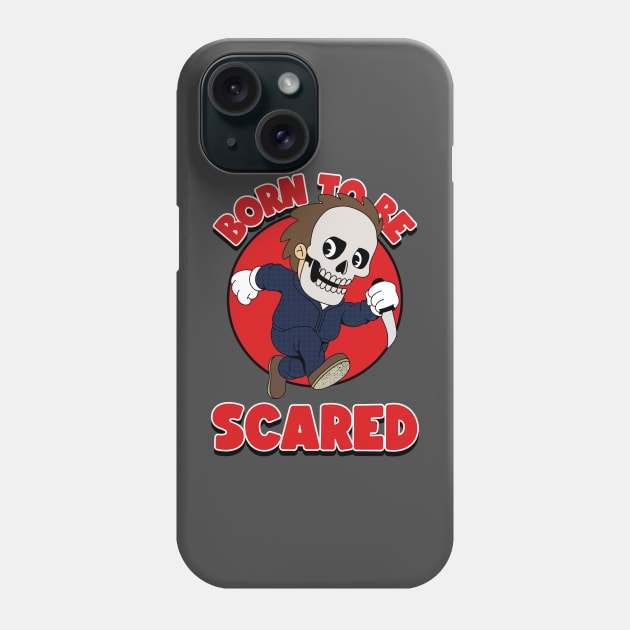 Born to Be Scared Skull Design Phone Case by Horror Threads