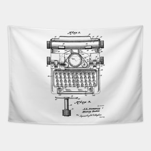 Typewriter Vintage Patent Hand Drawing Tapestry