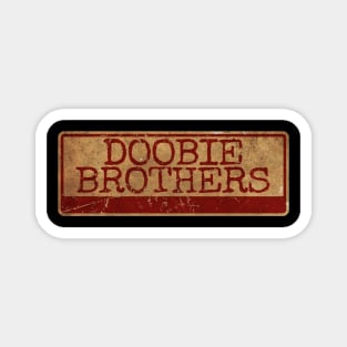 Aliska text red gold retro Doobie Brothers Magnet