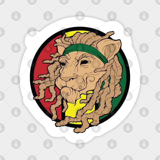 Rastafari Lion Reggae Lover Sticker Magnet by Basic Lee