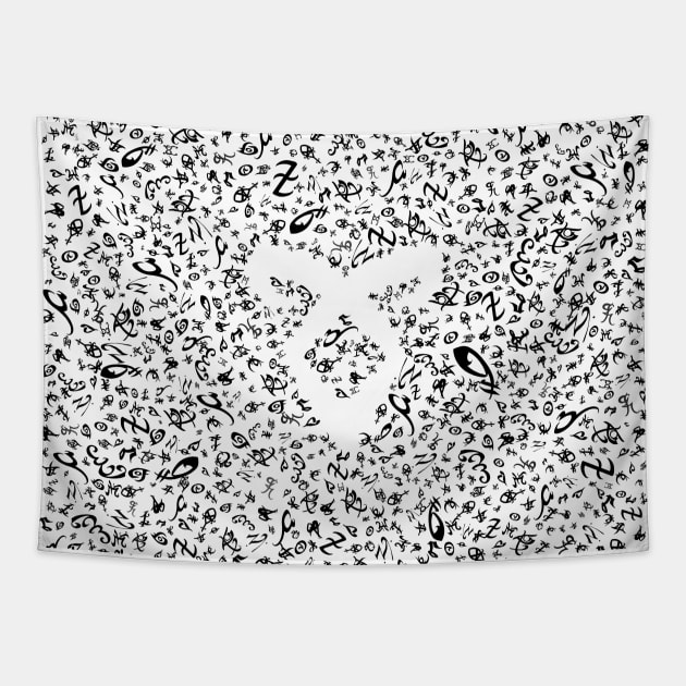 Shadowhunters rune / The mortal instruments - pattern / texture with vanishing angelic power rune (black) - Clary, Alec, Jace, Izzy, Magnus Tapestry by Vane22april