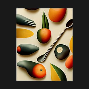 Kitchen Pattern, Fruits and vegetables, with spoon T-Shirt