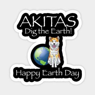 Akita happy earth day t-shirt Magnet