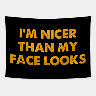 I'm Nicer Than My Face Looks Sarcasm Funny Tapestry