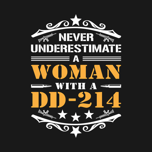 Never Underestimate A Woman With DD-214 Veterans Day by Albatross