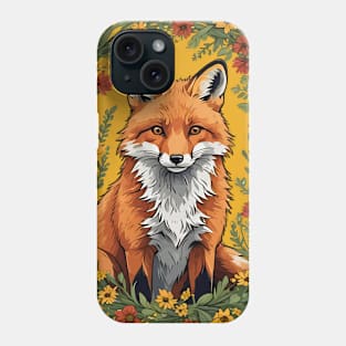 Mississippi Red Fox Surrounded By Tickseed Flowers Phone Case