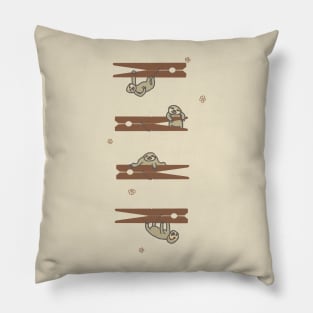 Sloths on Clothespins Pillow