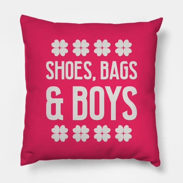 Shoes, bags and boys Pillow by colorsplash