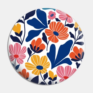 Matisse Inspired Abstract Contemporary Floral Pin