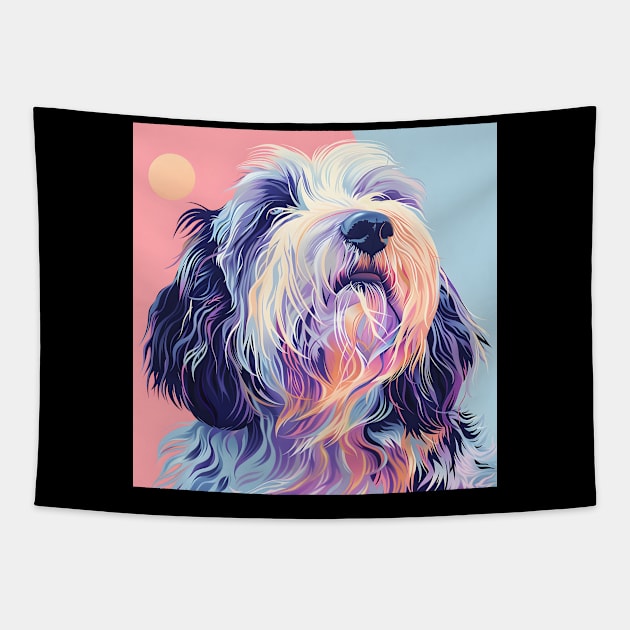 Bearded Collie in 80's Tapestry by NatashaCuteShop