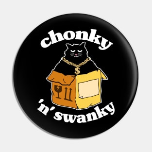 Funny Chonky ´n´ Swanky Black Cat In The Box Gift Pin