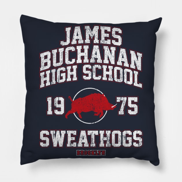 James Buchanan High Sweathogs Pillow by huckblade