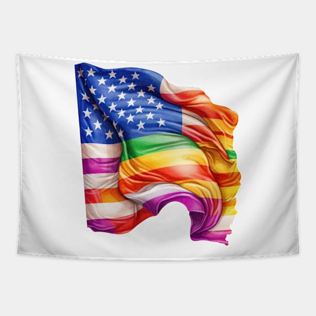 LGBT American Flag Tapestry by Chromatic Fusion Studio