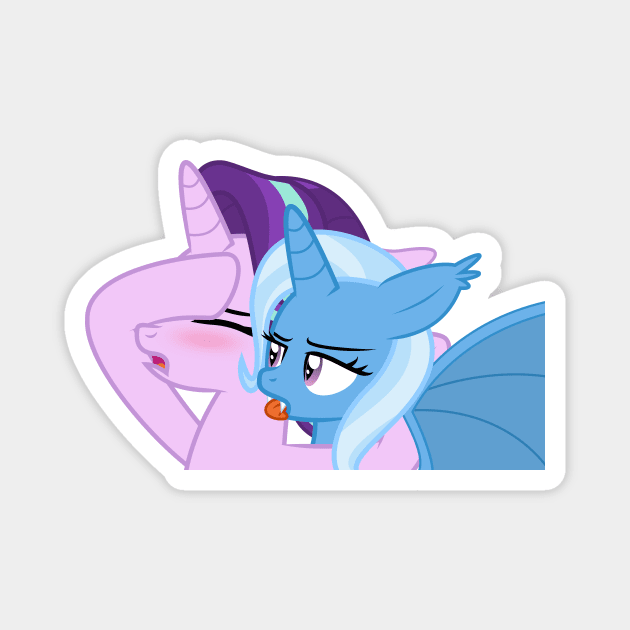 Bat Trixie Appreciating Starlight Glimmer Magnet by Wissle