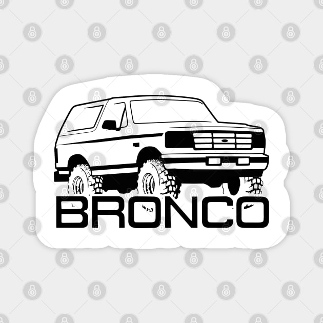 1992-1996 Ford Bronco Front Side, Black Print Magnet by The OBS Apparel