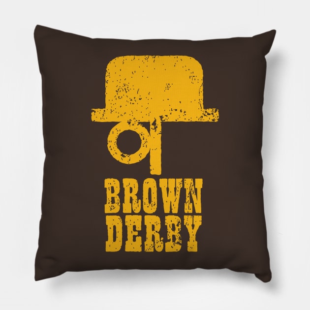 Brown Derby Pillow by MindsparkCreative