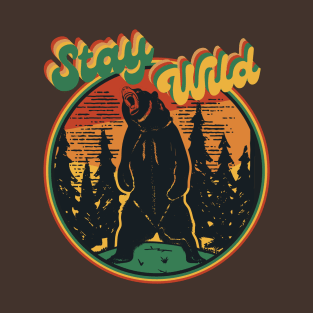 Stay Wild.Retro Bear T-Shirt