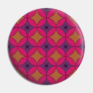 Purple and Pink Vintage Circles Pin