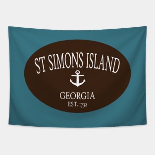 St Simons Island Georgia Sea Islands Anchor Brown Tapestry