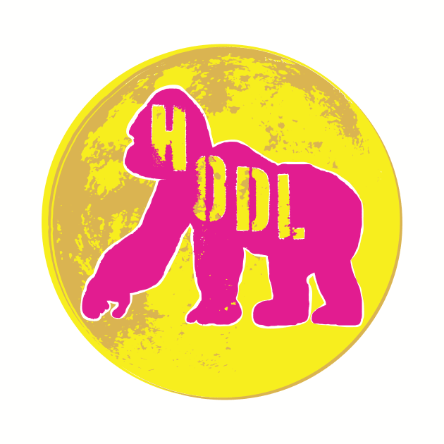 Yellow Moon HODL Ape Super Moon Pink Ape  Version by pelagio