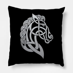 Celtic Horse Silver Grey Blend Pillow