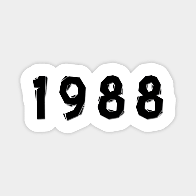 1988 year | simple black Magnet by Pavlushkaaa