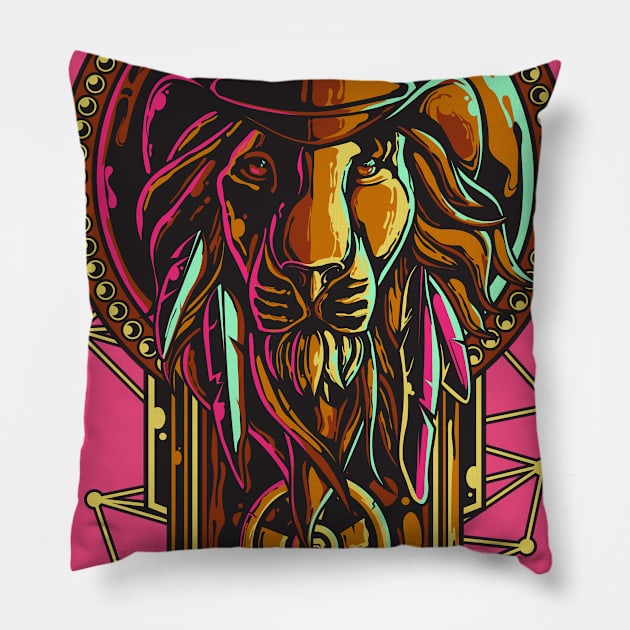 Lion Head Pillow by djankrixzstudio