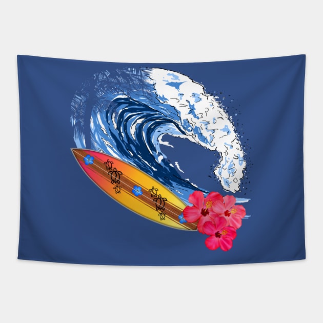 Surfboards Tropical Tapestry by macdonaldcreativestudios