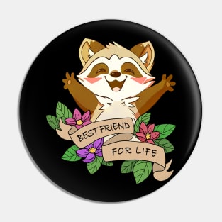 Beyond Cute Raccoon Print Shirt Pin