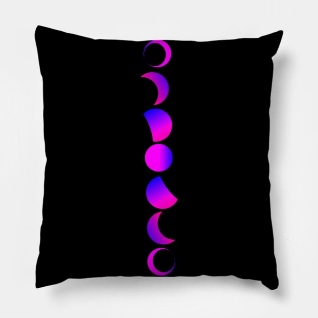 MOON PHASES, neon Pillow by RENAN1989