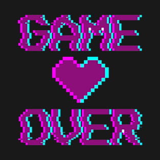 Game Over Glitch Heart T-Shirt