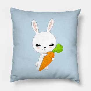 Rabbit with a big carrot Pillow