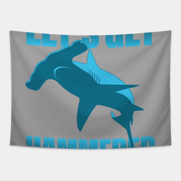 Let's Get Hammered - Hammerhead Shark Tapestry by Vector Deluxe