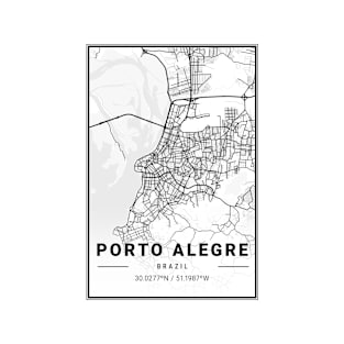 Porto Alegre Light City Map T-Shirt