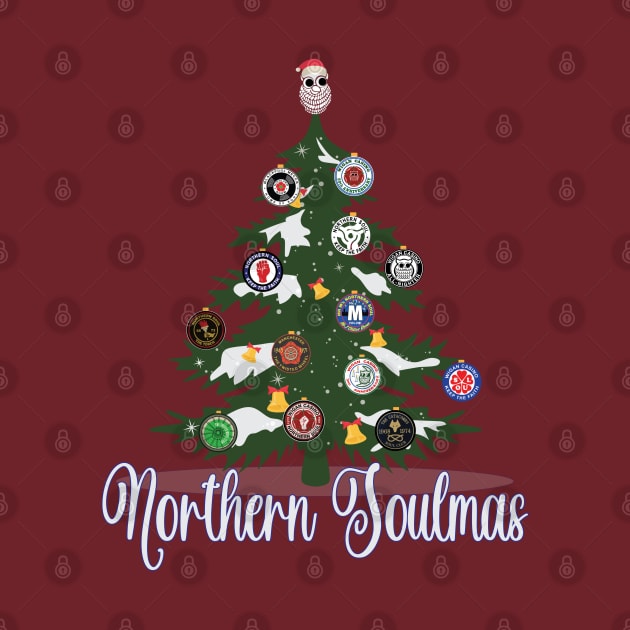 Northern Soul Merry Soulmas, Christmas Tree by Surfer Dave Designs