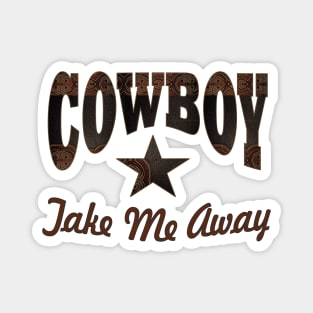 1980s western country cowgirl typography cowboy Magnet