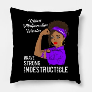 Chiari Malformation Warrior Indestructible Awareness Pillow