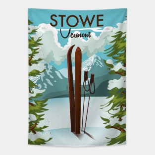 Stowe Vermont Ski poster print art Tapestry