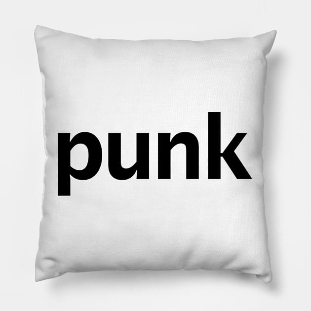 Punk Music Typography Pillow by ellenhenryart