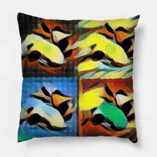 Puppies in Colorful Collage Abstract Art Design Pillow