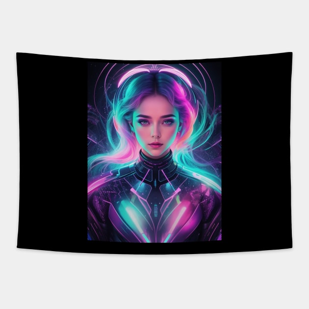 TLW - Futuristic Woman Queen 1 Tapestry by THE-LEMON-WATCH