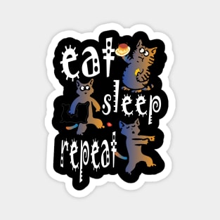 cat lazy life sleep eat repeat Magnet