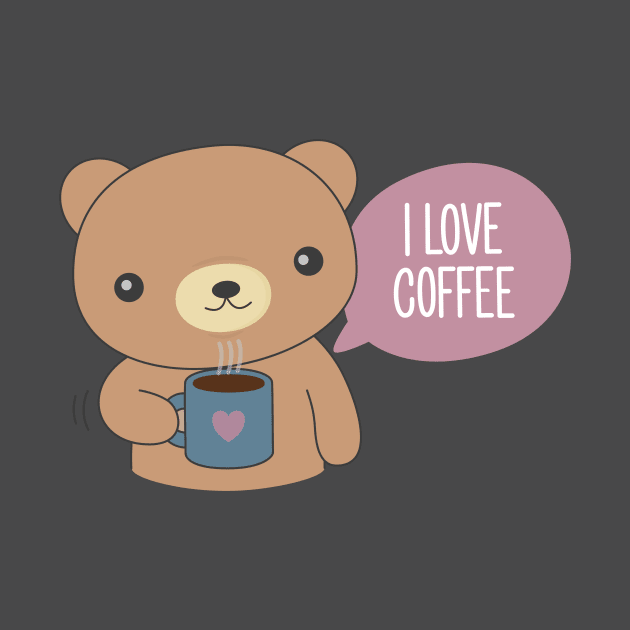 Cute Coffee Drinking Bear T-Shirt by happinessinatee