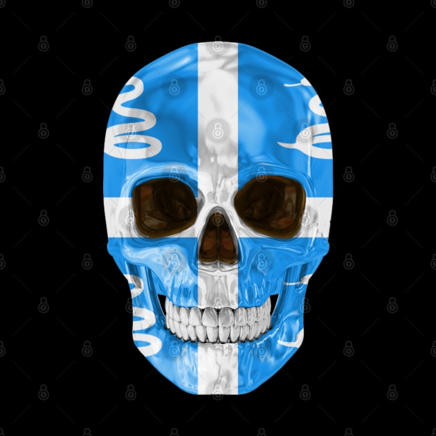 Martinique Flag Skull - Gift for Martiniquais With Roots From Martinique by Country Flags