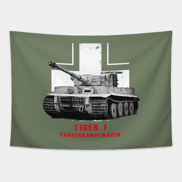 Panzerkampfwagen Tiger I Military tank WW2 Tapestry by Jose Luiz Filho