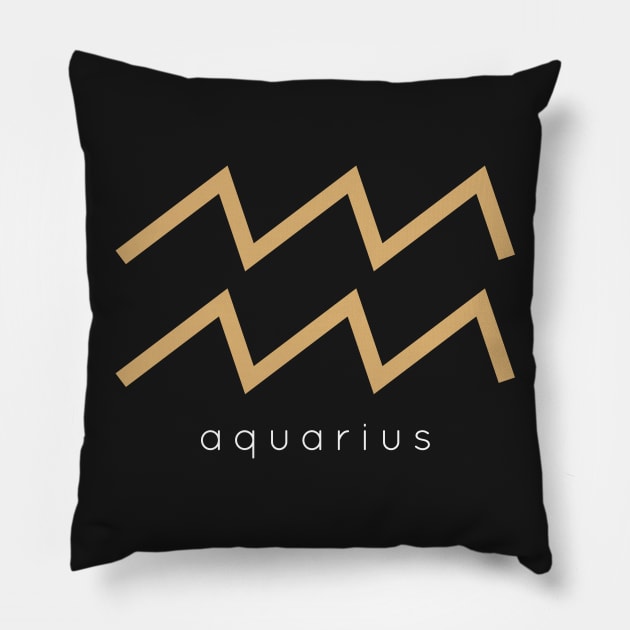 Zodiac Sign Aquarius Pillow by teeleoshirts